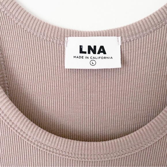 NWOT LNA Skinny Racer Midi Tank Dress in Colour Nude size L - Picture 14 of 15